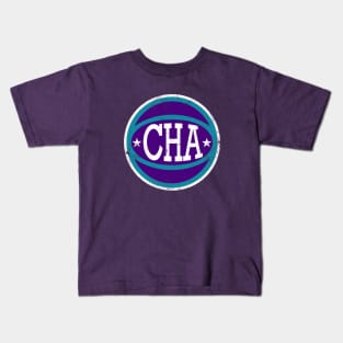 Charlotte Retro Ball - Purple Kids T-Shirt